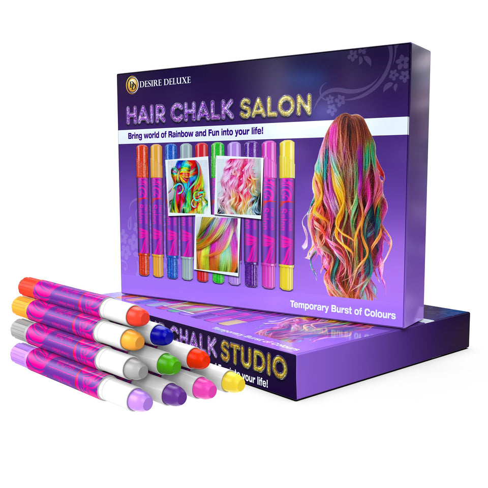 Desire Deluxe front packaging showing all ten colorful pens and product benefits