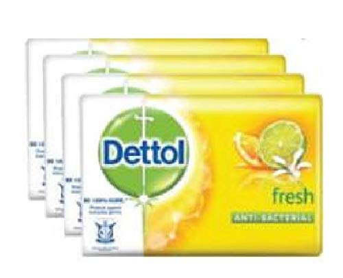 Dettol bar soap fresh front packaging showing four bars and clean scent benefit