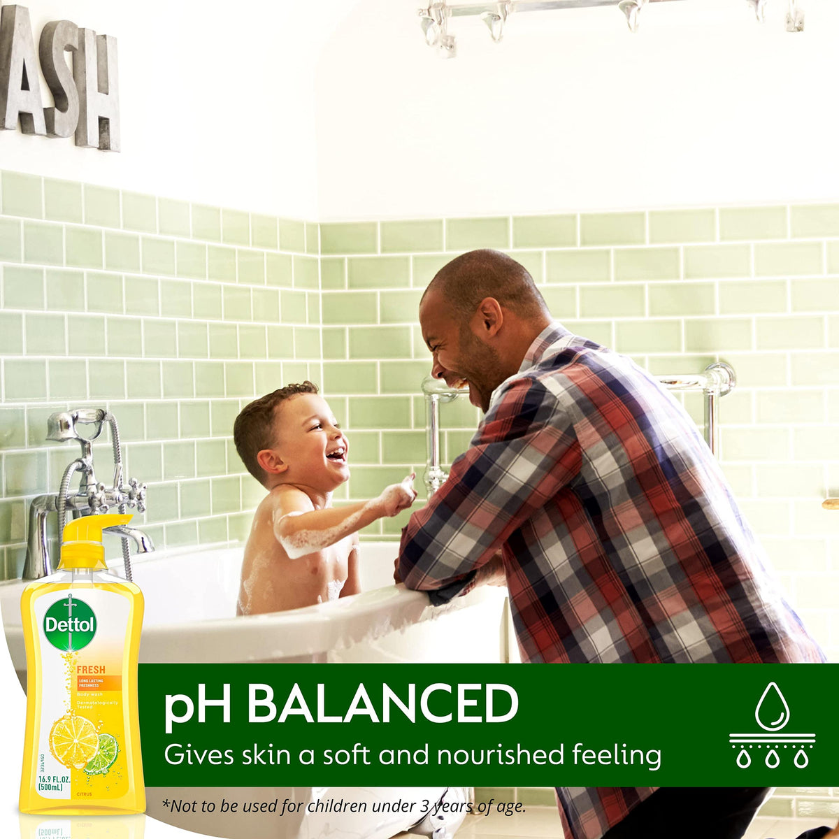 Dettol on shower shelf in lifestyle setting for daily refreshing ritual