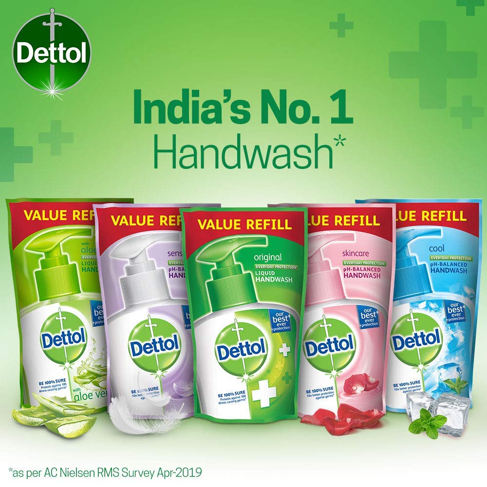 Dettol pouch material and seal detail emphasizing reduced-plastic refill