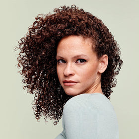 DevaCurl styled curls after diffusing showing added volume and definition