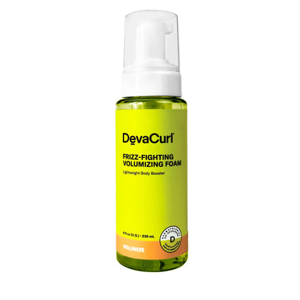 DevaCurl front packaging showing volumizing foam and benefits