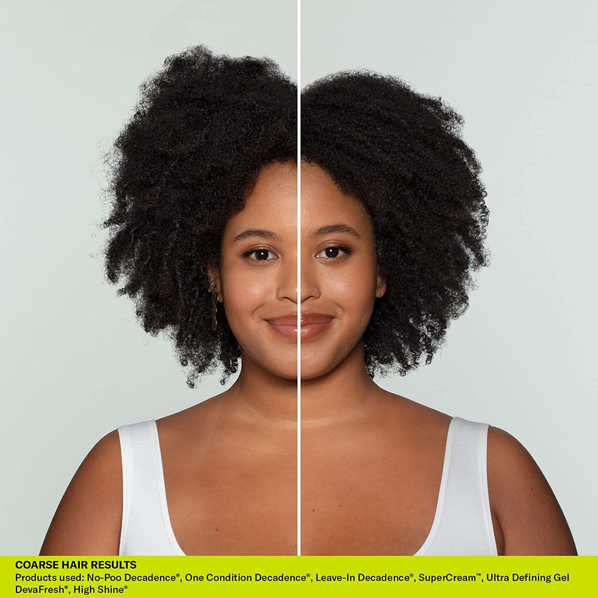 DevaCurl gel applied to wet curls showing enhanced clumping and frizz control benefit