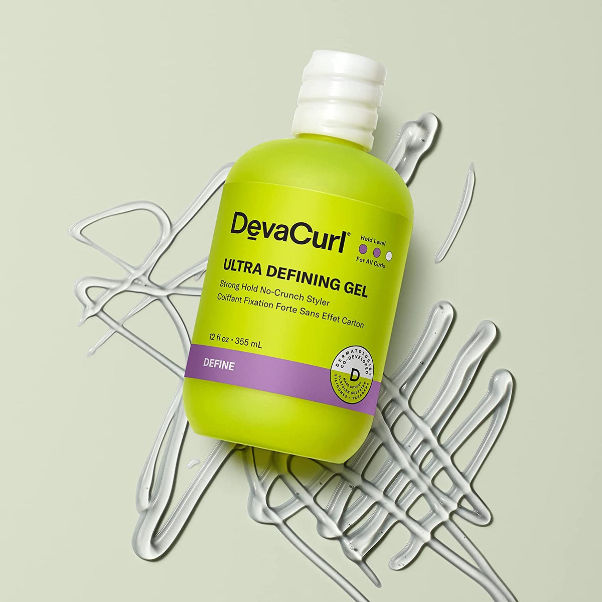 DevaCurl gel texture close-up demonstrating non-sticky consistency and smooth application benefit