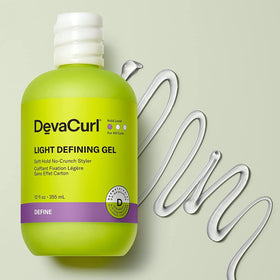 DevaCurl gel texture close-up highlighting non-sticky smoothness