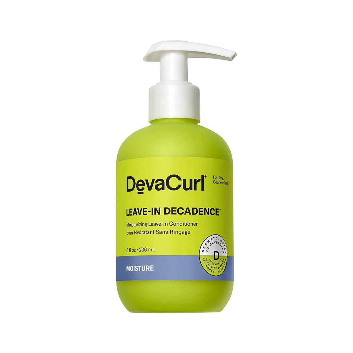 DevaCurl front bottle showing label and Green Oasis scent benefits