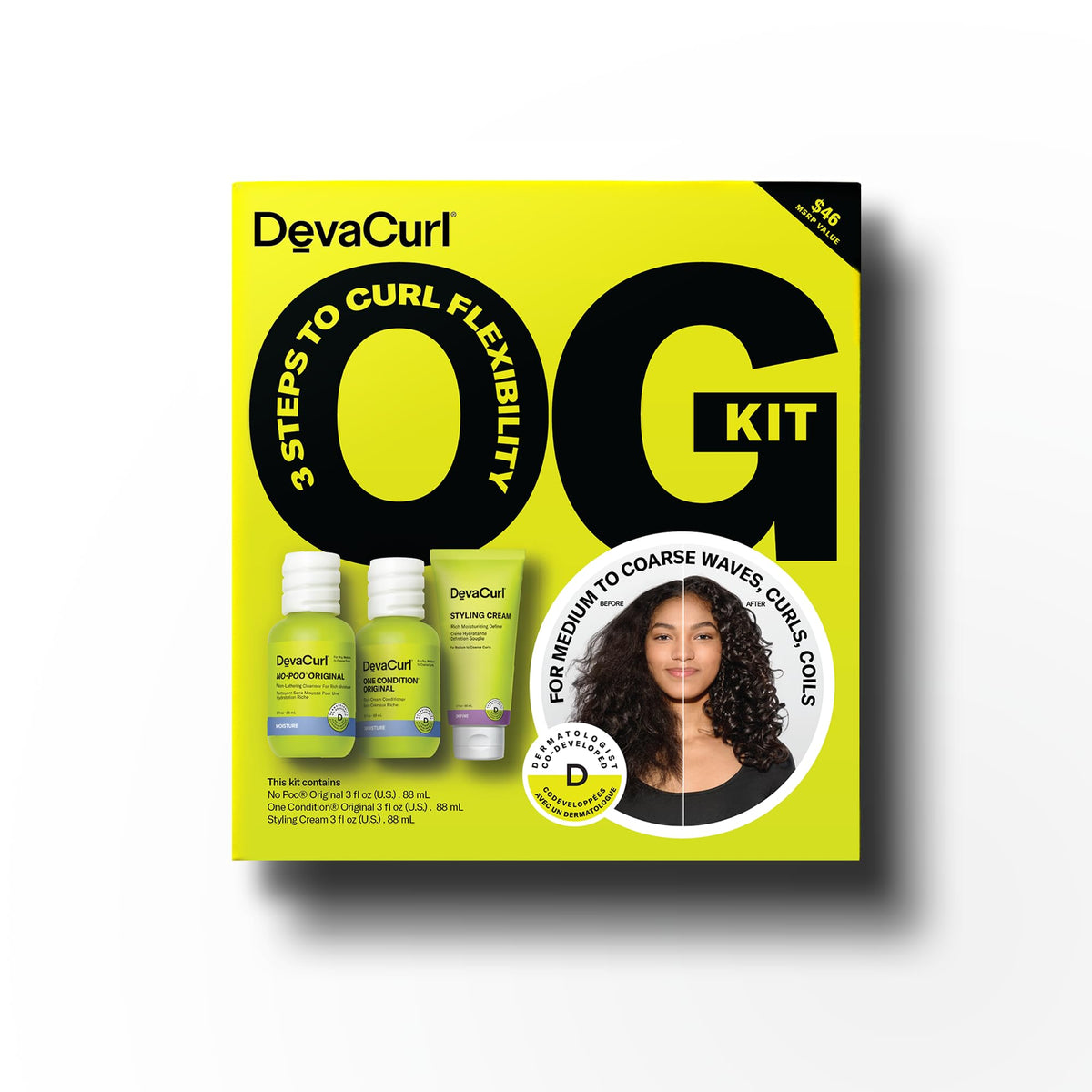 DevaCurl products staged in bathroom to show routine use and consistent curl care benefit