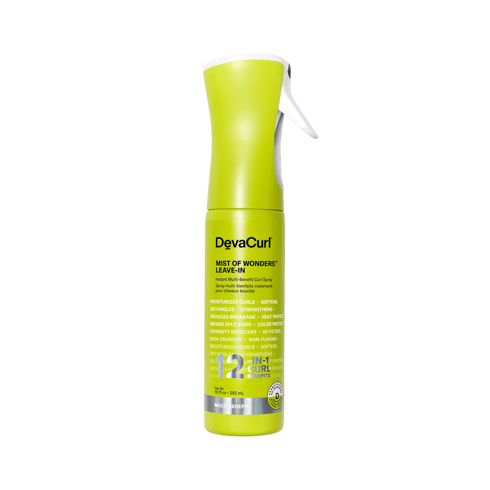DevaCurl front bottle shot showing label and 10 oz size, highlighting benefits