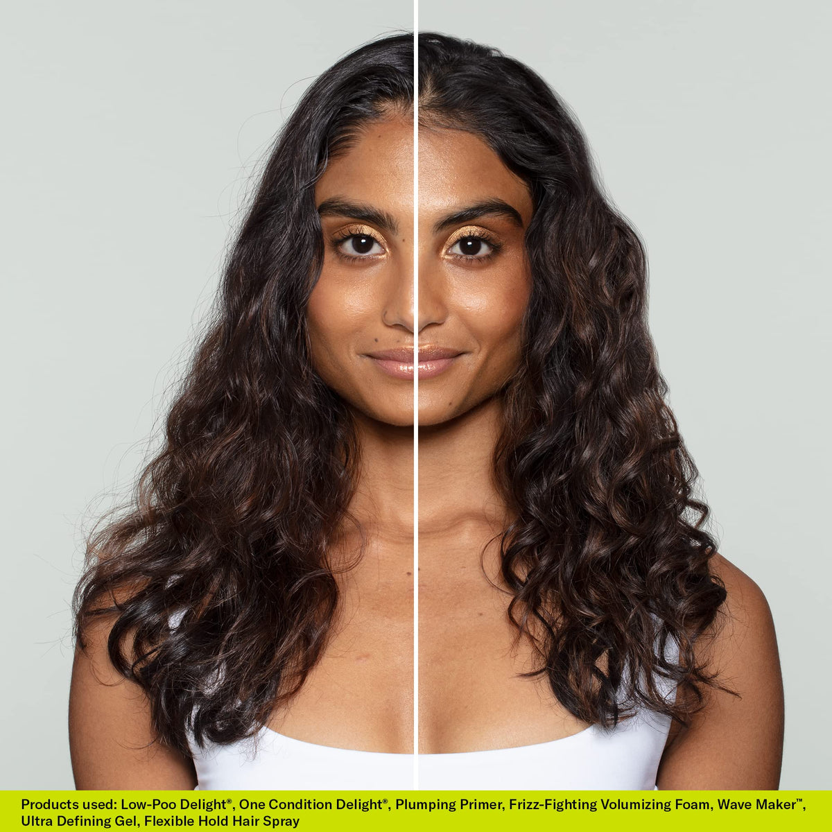 DevaCurl applied to wet curls in shower demonstrating detangling and slip benefit