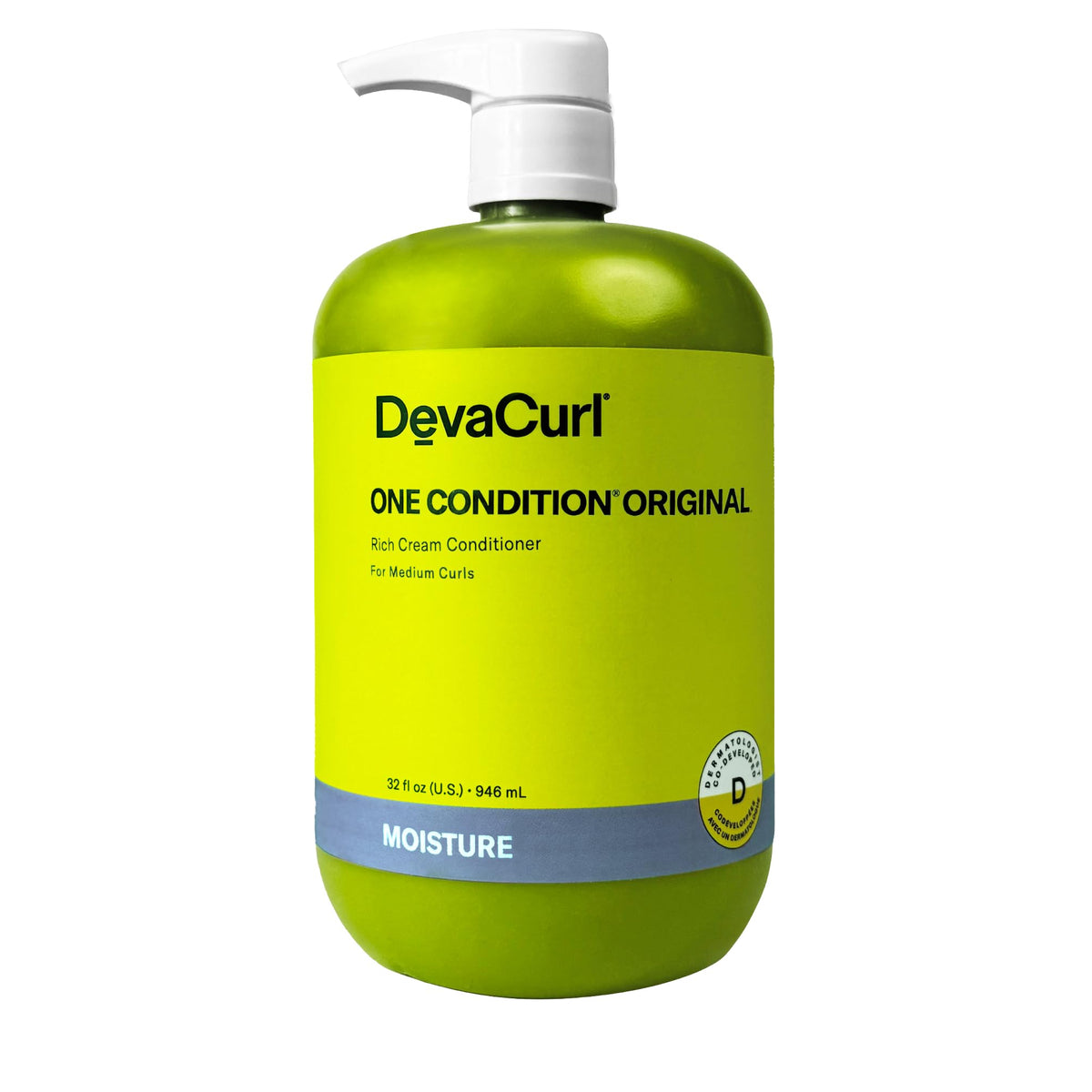 DevaCurl front bottle showing label and lemongrass scent for easy identification and appeal