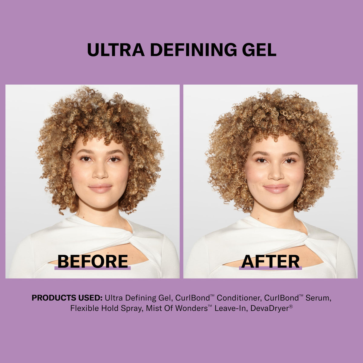 DevaCurl applied to wet hair demonstrating even distribution for defined curls