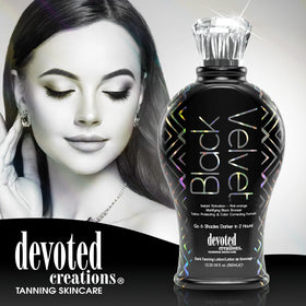 Devoted Creations applied with mitt on arm, demonstrating even matte coverage benefit