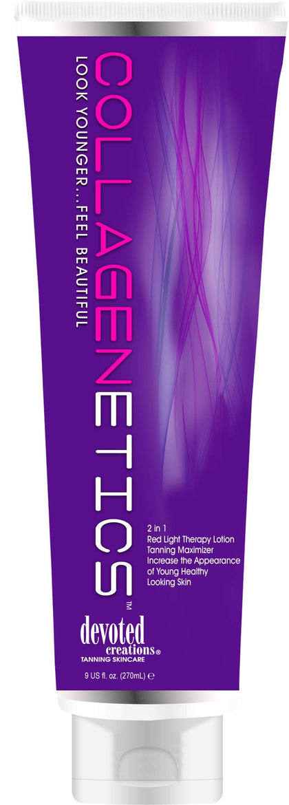 Devoted Creations Collagenetics front bottle showing label and benefits