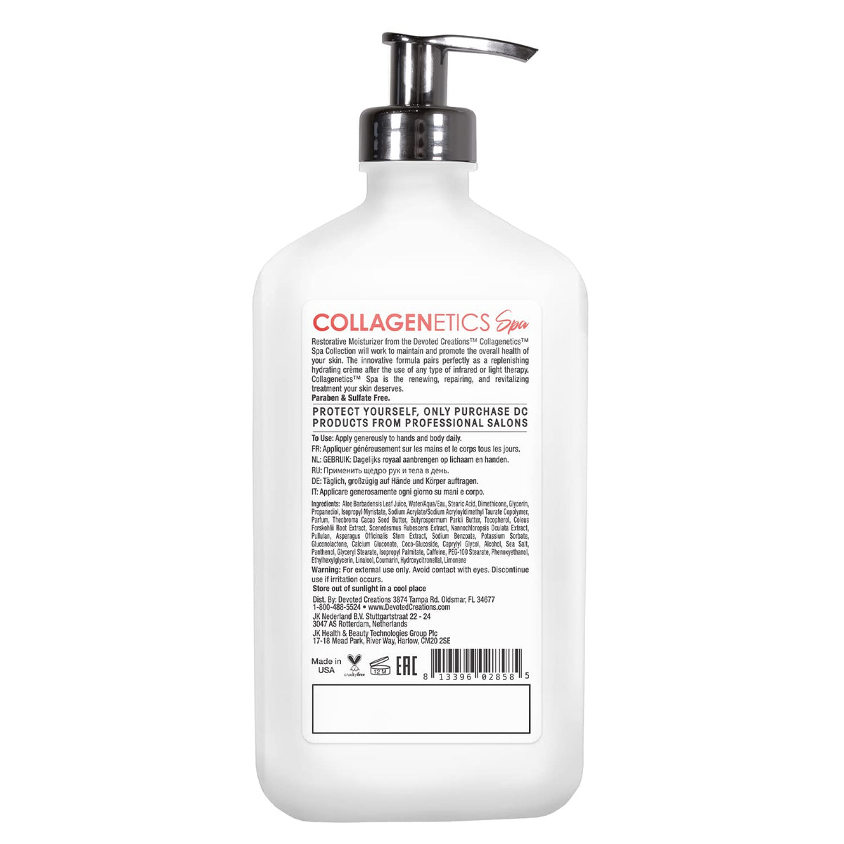 Devoted Creations pump dispensing lotion, easy controlled application benefit