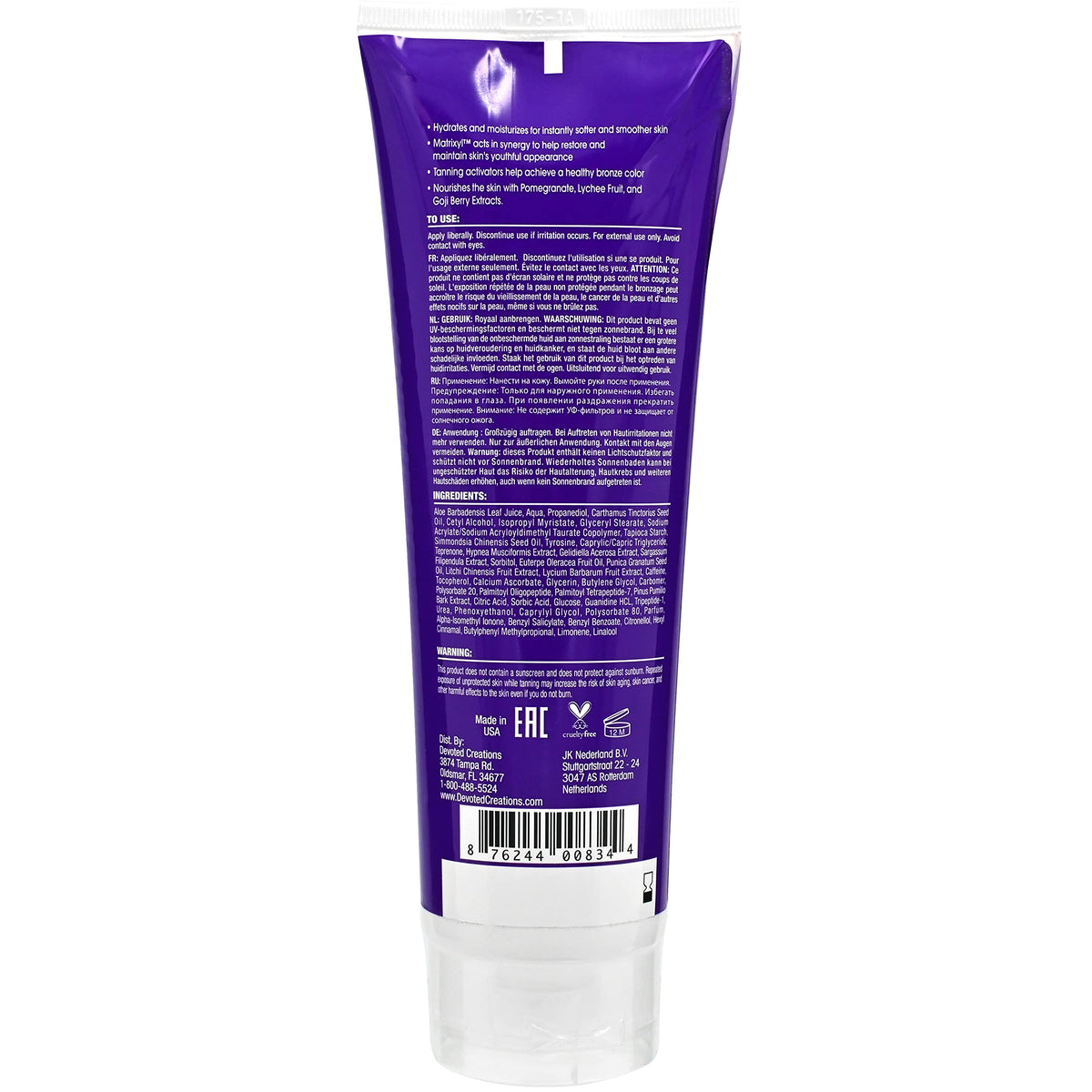 Devoted Creations lotion texture close-up highlighting smooth application