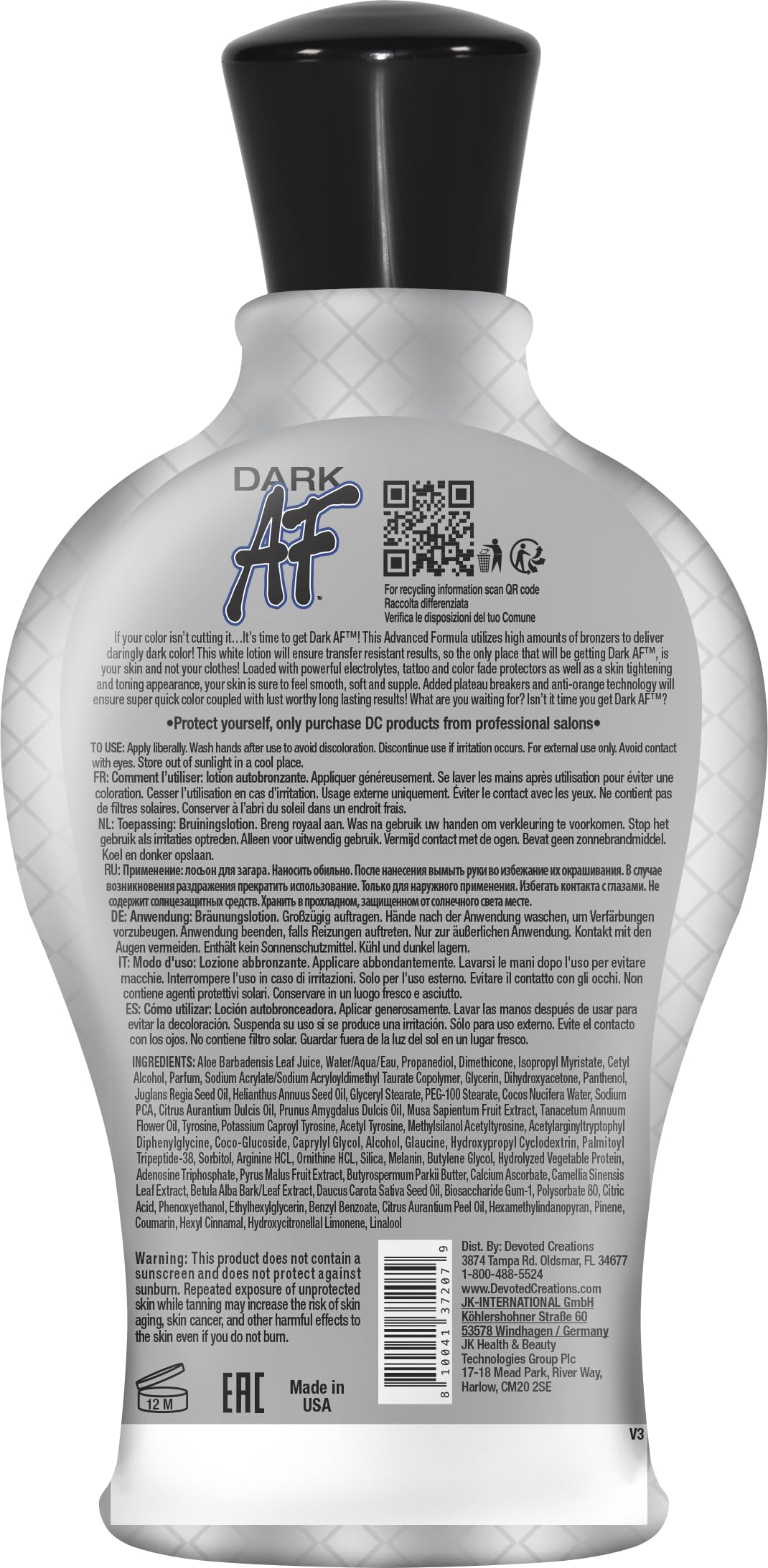 Devoted Creations Dark AF lotion texture close-up highlighting smooth, fast-absorbing finish
