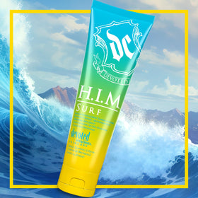 Devoted Creations HIM Surf size and label display highlighting ingredients and electrolyte-hydration benefit