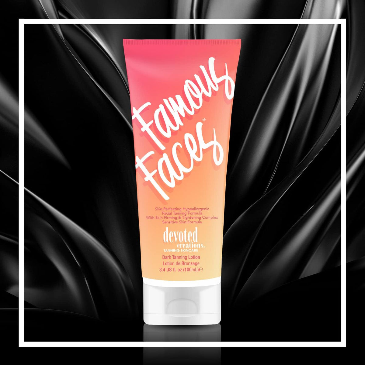Devoted Creations lotion texture spread on hand demonstrating lightweight, even absorption