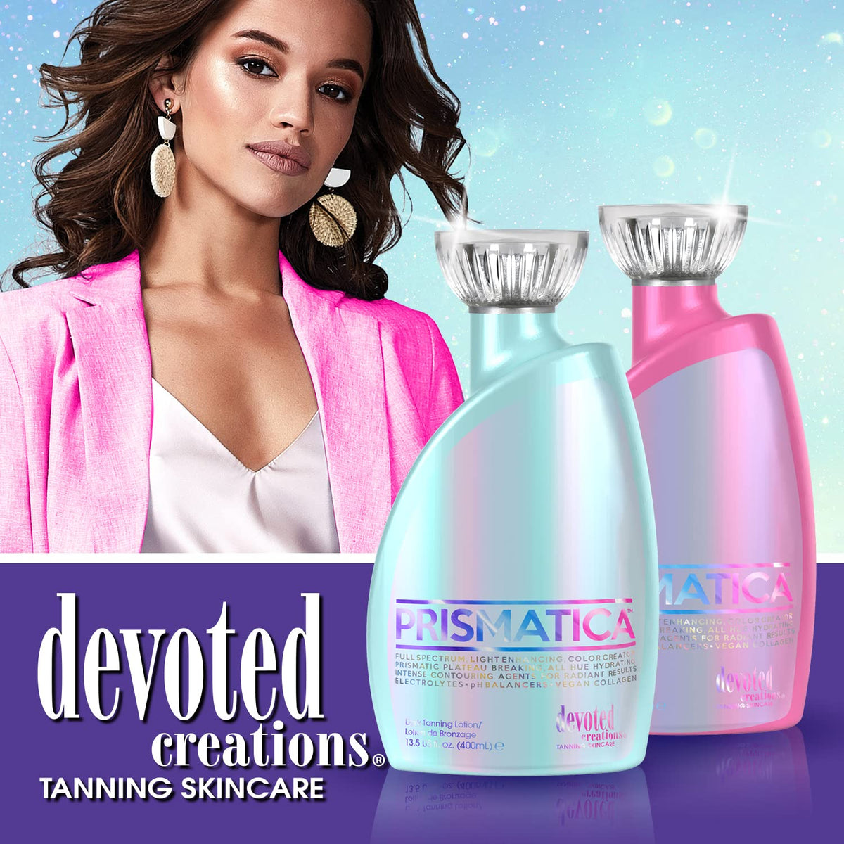 Devoted Creations bottle next to ruler showing 400ml scale for clear size reference and portability