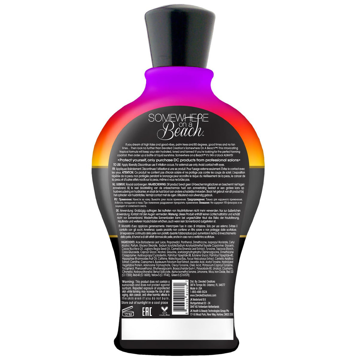 Devoted Creations lotion texture swatch showing smooth bronze finish
