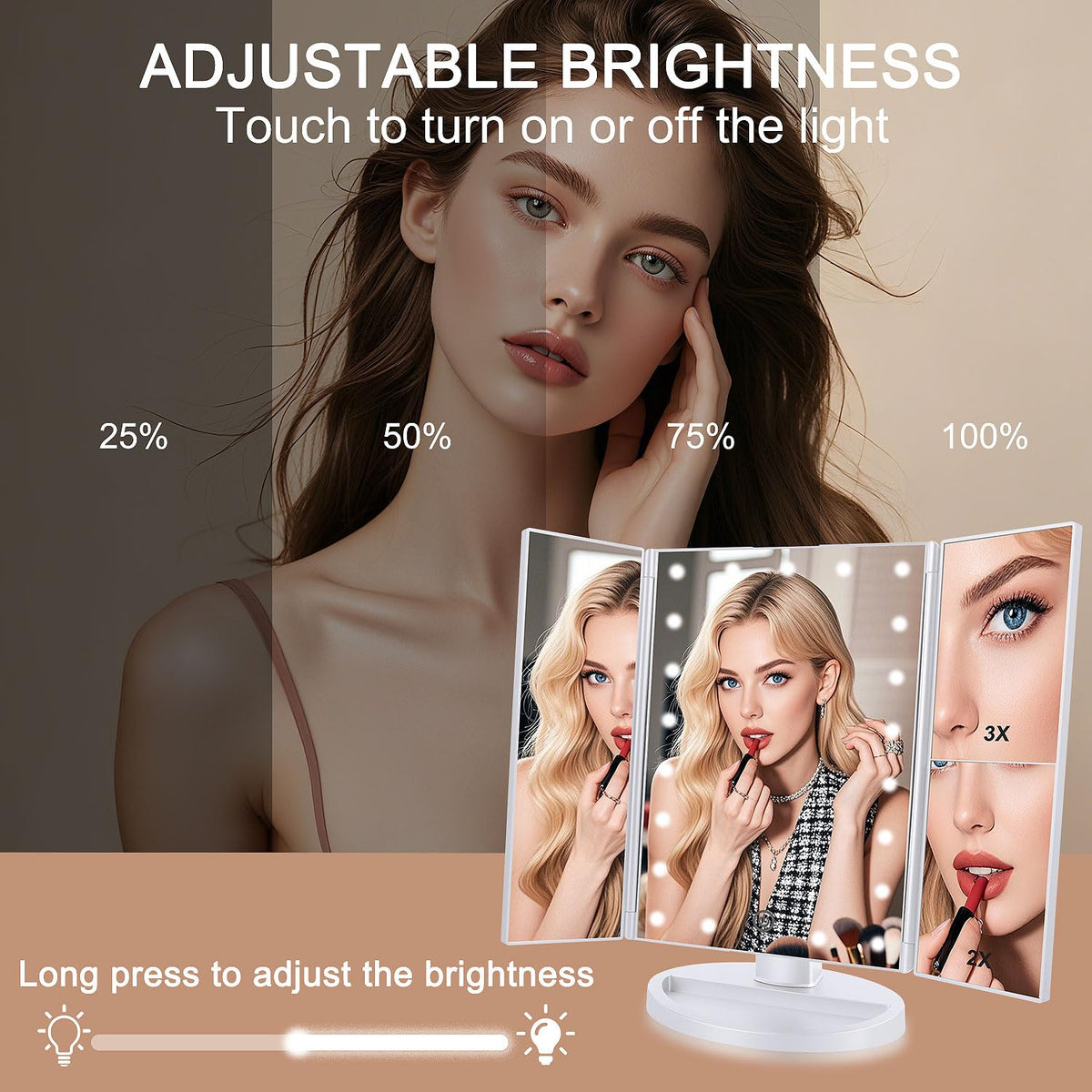 deweisn LED lighting closeup highlighting touch control for consistent illumination