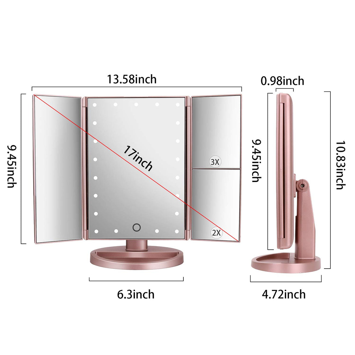 deweisn LED touch control closeup for simple brightness adjustment