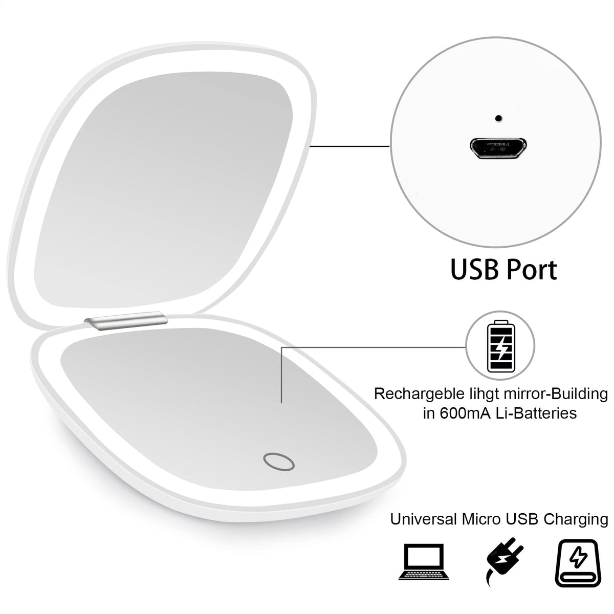 deweisn usb charging port view shows easy micro‑USB recharge convenience