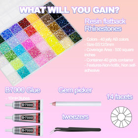 DEWJDFSC open 40-compartment case keeping colors sorted for fast access