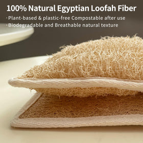 Dewlavelle wet loofah draining then dried to show fast-dry, odor-reducing benefit