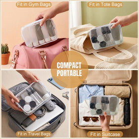 DEWSENSI clear TSA pouch packed for quick airport security