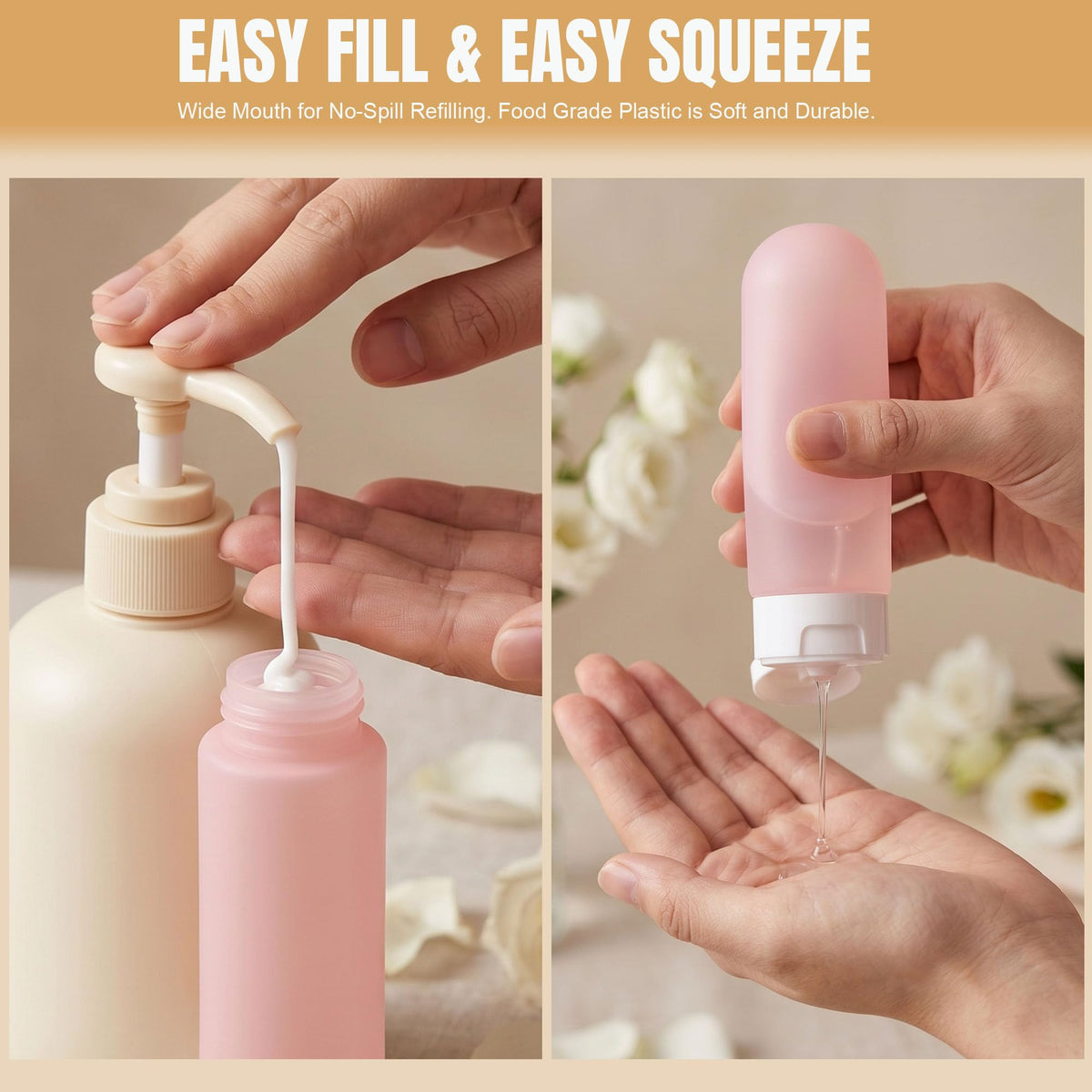 DEWSENSI small jars with spoons neatly arranged for creams, simplifies portioning on trips
