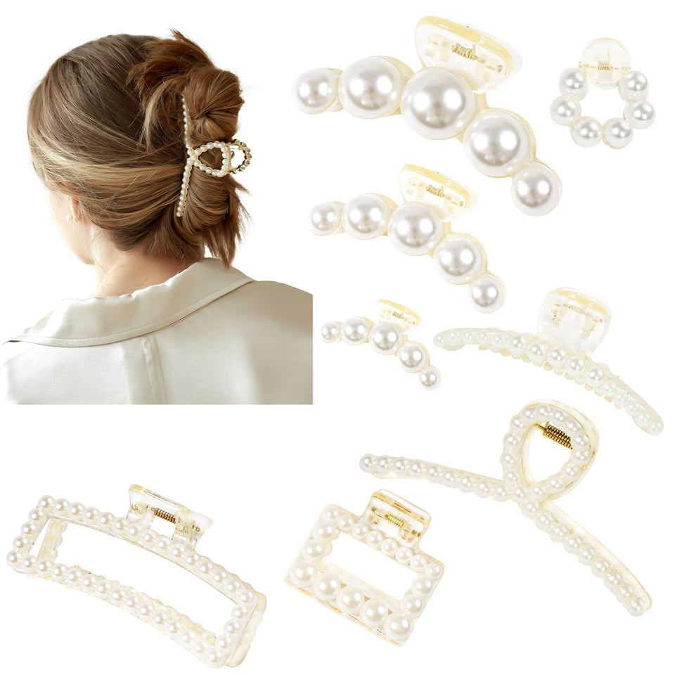 DF DUALFERV front packaging showing 8 pearl hair clips, stylish and ready to wear
