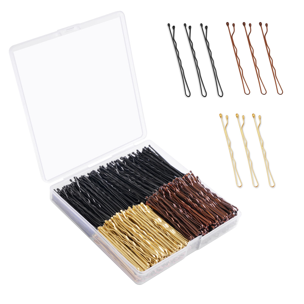 DF DUALFERV front packaging showing 360 bobby pins and storage box for organized convenience