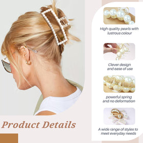 DF DUALFERV detailed view of small clip pearl row, delicate accent for fine hair