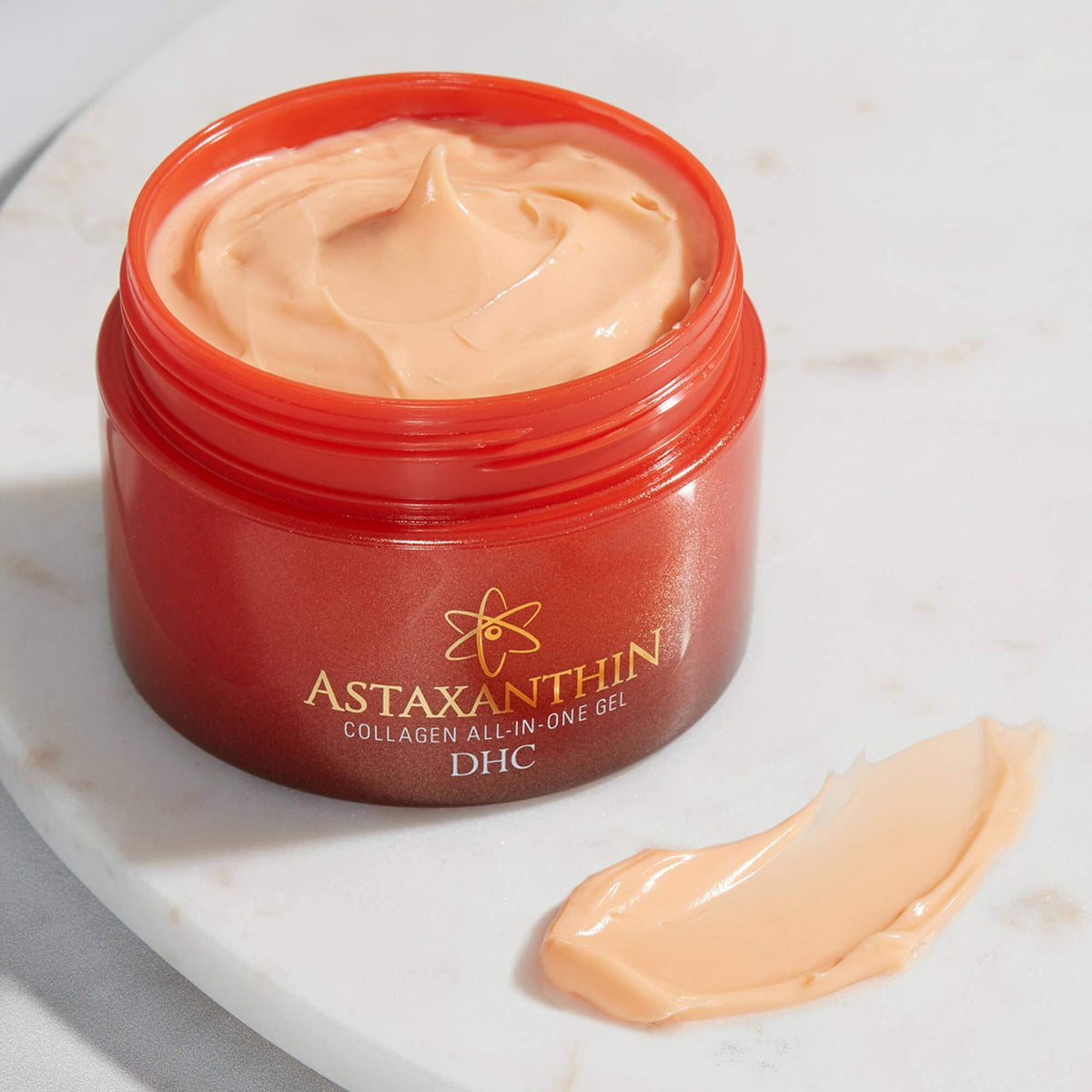 DHC ingredients display with astaxanthin and collagen highlighting antioxidant benefit
