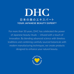 DHC deep cleansing oil in spa bathroom setting suggesting luxurious ritual and calming benefit