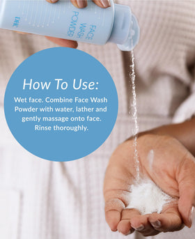 DHC face wash powder ingredient label highlighting soothing botanicals