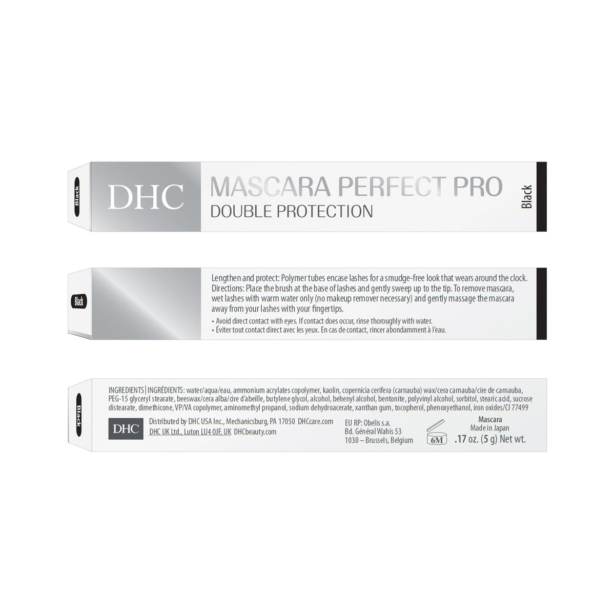 DHC mascara next to ruler showing product size and travel-friendly scale