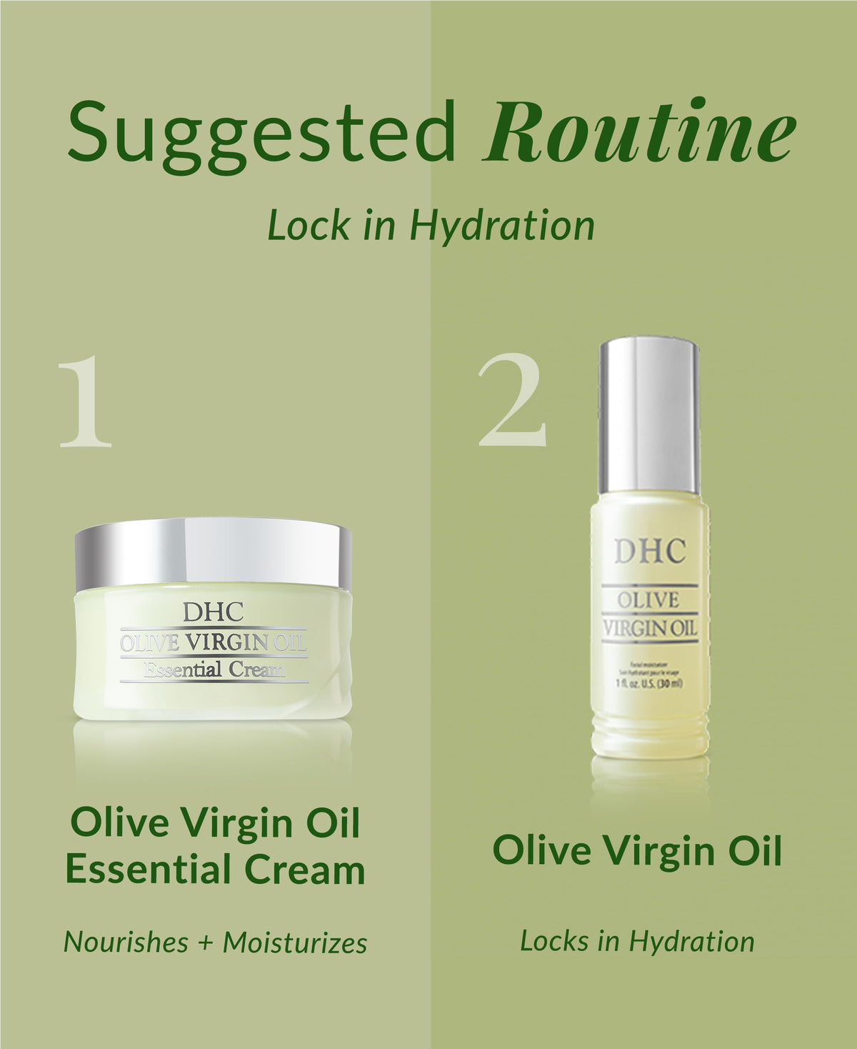 DHC cream dollop on hand demonstrating fast absorption and soft finish
