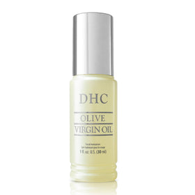 DHC olive virgin oil front bottle showing clean packaging and hydration benefit