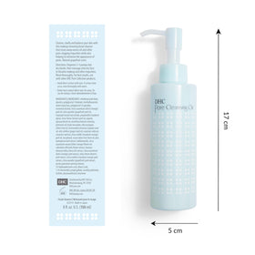 DHC pore cleansing oil bottle with citrus peels illustrating natural extracts