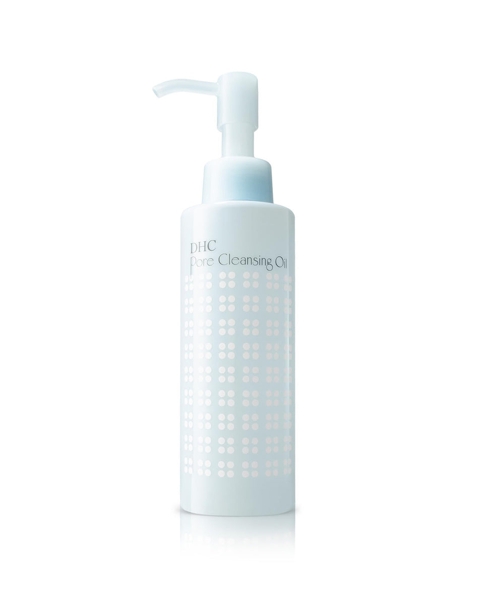 DHC pore cleansing oil front bottle showing product and benefits