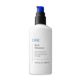 DHC front packaging showing 3.3 fl. oz. and dry skin relief benefits