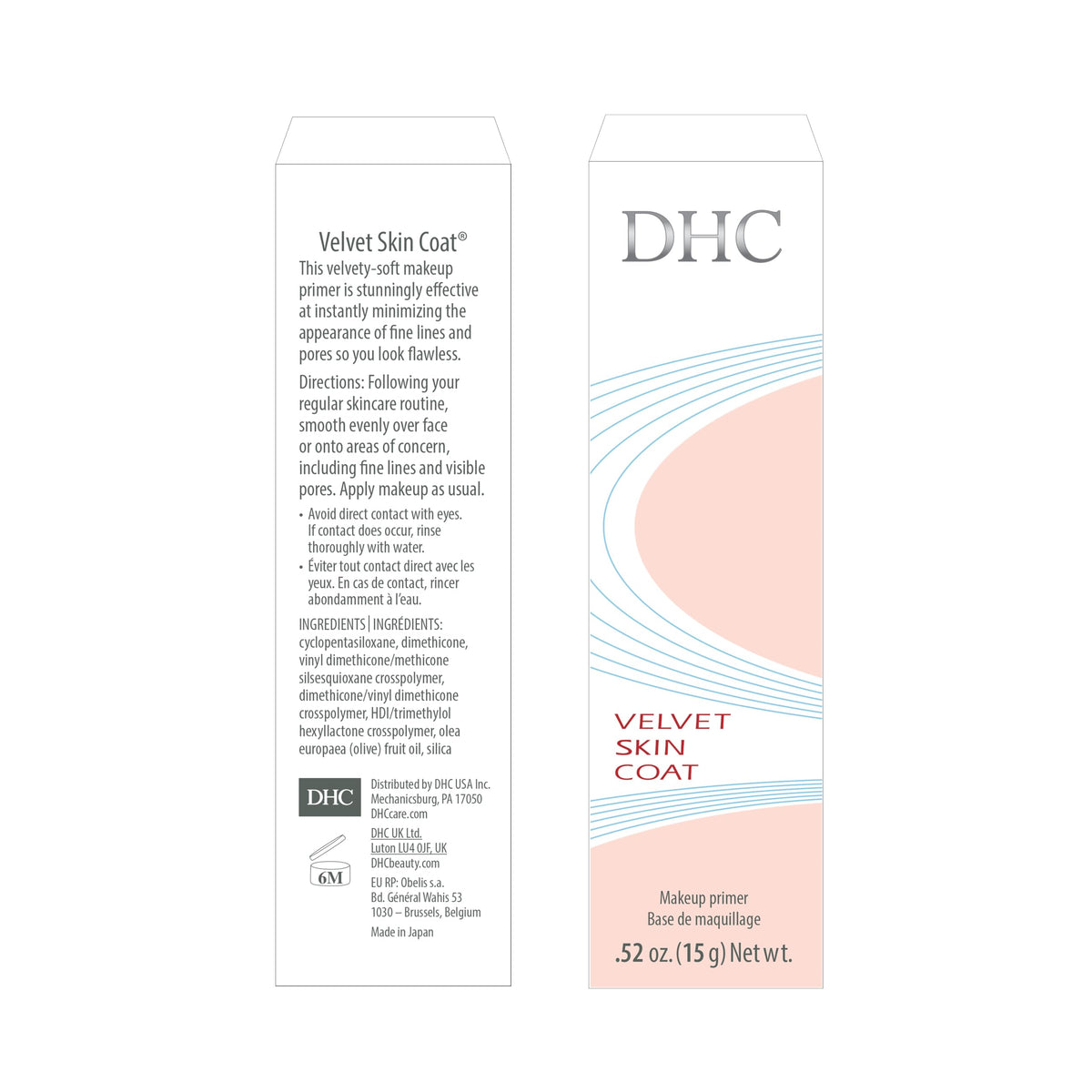 DHC primer on fingertip being applied, quick blending and smooth canvas