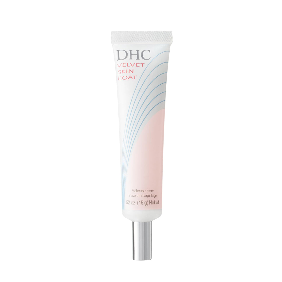 DHC front packaging showing Velvet Skin Coat, clear, mattifying primer benefits