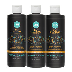 DHS coal tar shampoo front packaging showing clean therapeutic formula benefit