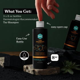DHS lather massaged into scalp showing soothing action and reduced flake benefit