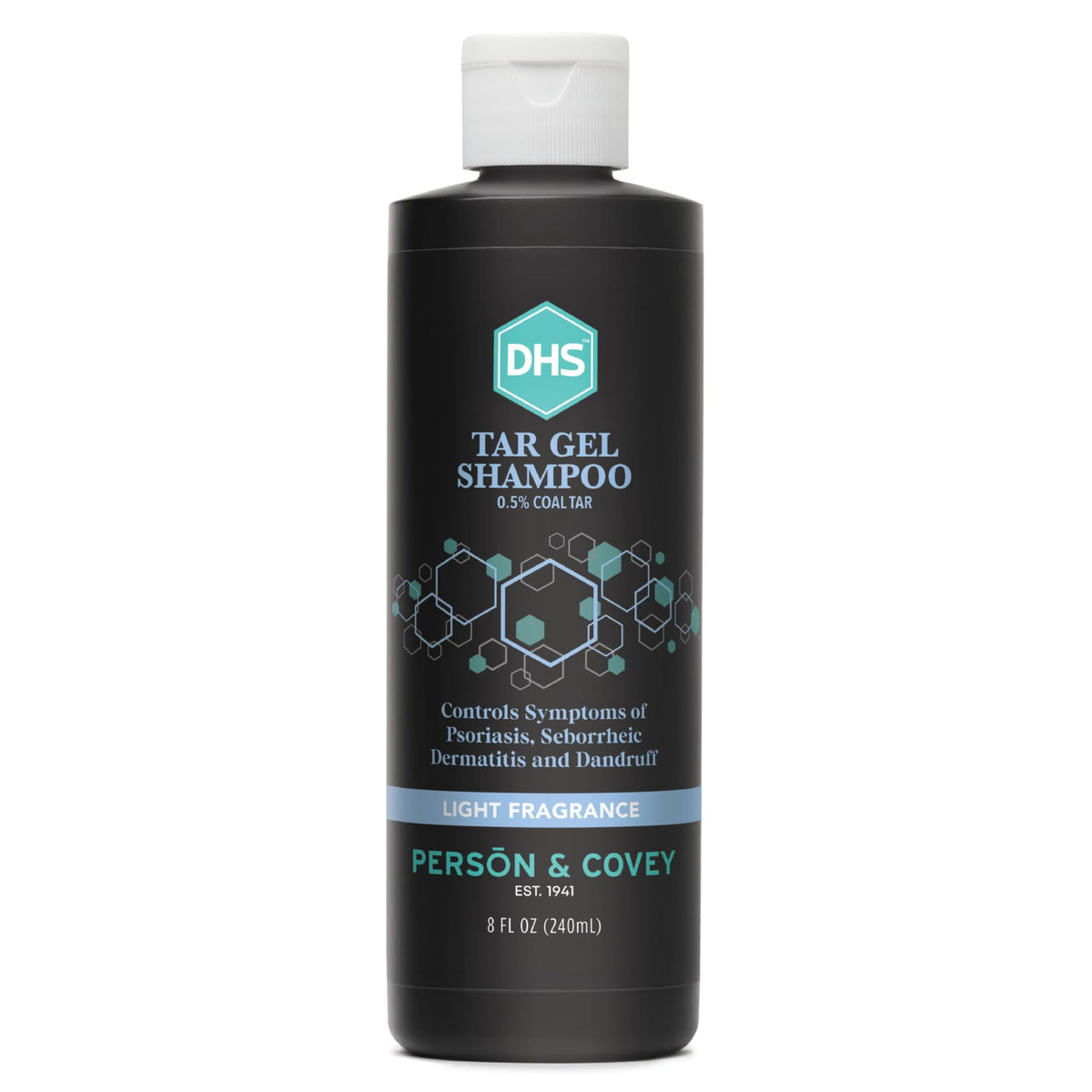 DHS T Gel shampoo front bottle view showing clear gel and brand for targeted scalp care