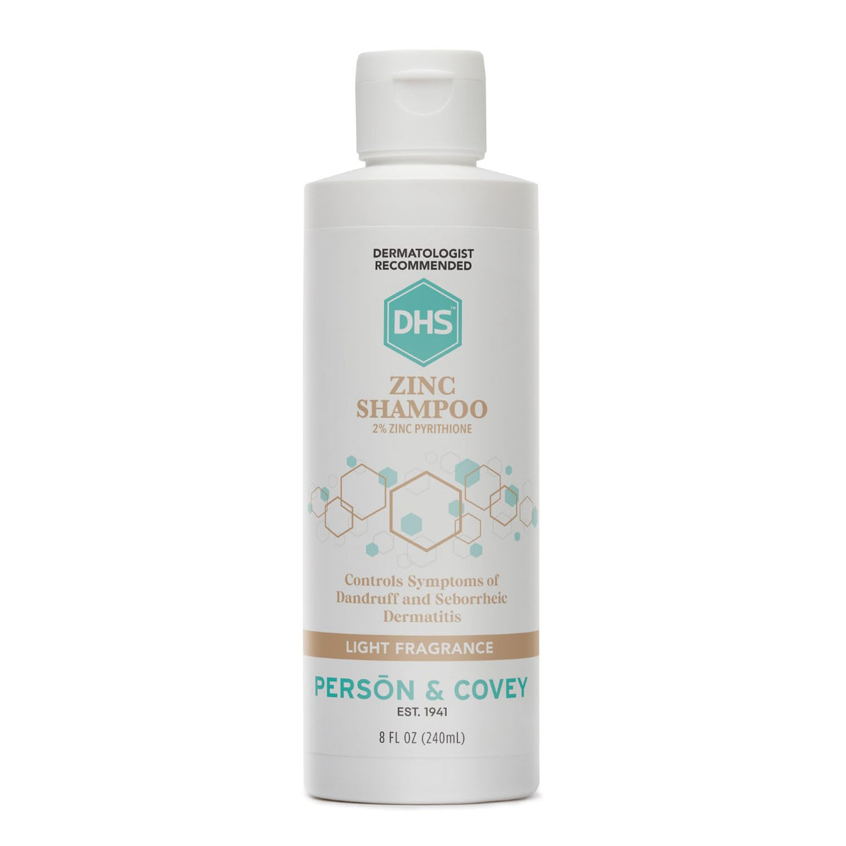 DHS zinc shampoo front packaging showing clear label and benefits