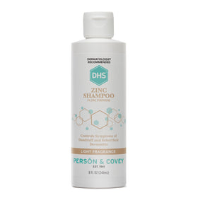 DHS zinc shampoo front packaging showing clear label and benefits